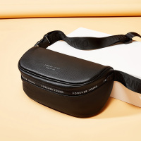 女包宽带马鞍包腰包头层牛皮半圆包单肩斜挎包包