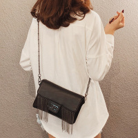 新款百搭链条斜挎包个性时尚流苏手拿包女去包包