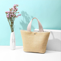 古思奇GSQ草编包沙滩包时尚单肩包包小众个性大容量休闲手工编织托特包(小）N1508