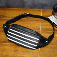 古思奇新款潮流条纹腰包单肩包胸包手机包时尚男女潮流个性小包X2090