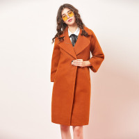 依尚街区风衣女中长款2018秋新款气质优雅纯色单扣宽松显瘦外衣