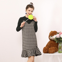 依尚街区ins超火的带裙子两件套女2018冬新款时尚荷叶边套装裙