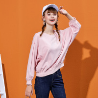 依尚街区cec卫衣套头2019春新款时尚百搭圆领长袖字母宽松上衣潮