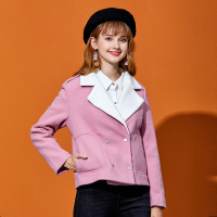 依尚街区毛呢外套女2019春装新款时尚甜美高腰韩版宽松显瘦上衣