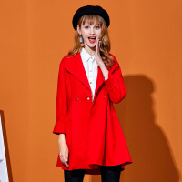 依尚街区大衣女学生2019春新款时尚百搭纯色韩版修身显瘦呢外套