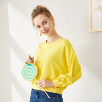 依尚街区bf原宿学生卫衣女2019新款时尚韩范字母宽松显瘦上衣潮