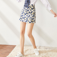 依尚街区小清新碎花短裙女2019春新款时尚韩版学生高腰半身裙子
