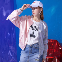 依尚街区撞色开衫外套女2019春新款时尚韩版宽松显瘦上衣棒球服