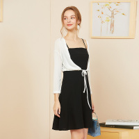 依尚街区吊带裙配外套两件套女2019春新款时尚气质淑女洋气套装