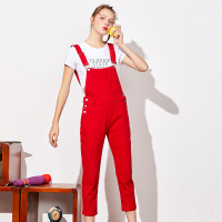 依尚街区背带裤女韩版修身百搭减龄2020春季新款显瘦学生连衣裤