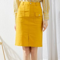 依尚街区时尚半身裙女2020春装新款高腰开叉a字裙显瘦中裙子潮流