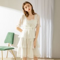 依尚街区网纱防晒上衣2020春夏新款纯色百搭显瘦绑带仙气披肩潮