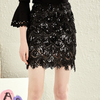 依尚街区韩版a字亮片高腰显瘦半身裙2020春时尚气质包臀短裙