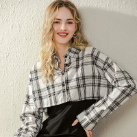 依尚街区短款衬衫女高腰显瘦+抽绳吊带连衣短裙时尚套装两件套潮