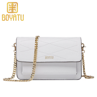柏雅图(boyatu)牛皮包包时尚小香风链条小包小方包单肩斜挎女包
