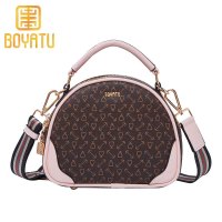 柏雅图(boyatu)2019新款包包女时尚印花斜挎包女潮流百搭单肩小圆包