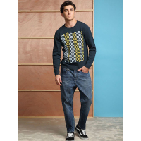 Lee 男士长袖套头圆领针织衫L15811Q043BL