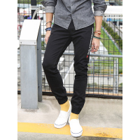Lee男装 弹力中腰直筒运动男士黑色休闲裤百搭束脚裤L250671DPK11