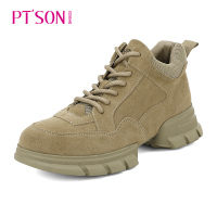 百田森新款户外靴女徒步鞋时尚透气休闲鞋真皮户外旅游马丁鞋