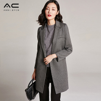 Annibycn中长款西服外套女秋冬新款长袖西装职业ol气质修身小西装外套女