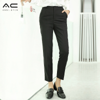 职业裤子女2018春季新款时尚百搭黑色西装裤修身显瘦直筒正装裤