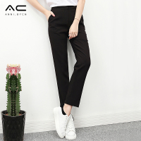 黑色裤子女九分裤新款显瘦休闲小脚哈伦萝卜裤职业上班面试西装裤