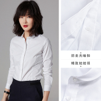 白色衬衫女职业长袖春夏通勤上班ol正装娃娃领衬衣修身打底衫