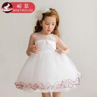boatmouse船鼠儿童连衣裙夏装 宝宝洋气白色公主裙女童裙子蓬蓬纱裙