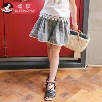 boatmouse船鼠女童短裤夏装 外穿薄款高腰条纹宽松韩版洋气儿童热裤