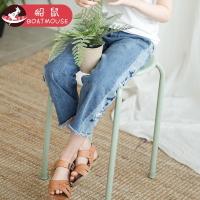 boatmouse船鼠女童牛仔裤薄款洋气直筒宽松 流苏夏装儿童女宝宝裤子