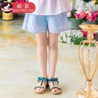boatmouse船鼠女童短裤夏季薄款宝宝外穿高腰宽松韩版 花边儿童热裤