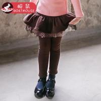 boatmouse反季船鼠儿童加绒裤子秋冬款韩版女童裙裤假两件女宝宝加厚打底裤