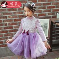 boatmouse反季船鼠女孩冬装公主裙加厚韩版高领儿童冬季连衣裙女童加绒裙子