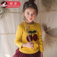 boatmouse反季船鼠女宝宝长袖t恤卡通秋冬加厚儿童保暖上衣女童加绒打底衫