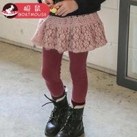 boatmouse反季船鼠宝宝加厚裤子外穿秋冬裙裤儿童打底裤公主女童裙裤假两件