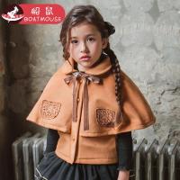 boatmouse反季船鼠女孩毛呢外套外出加厚公主宝宝披肩秋冬女童披风儿童斗篷