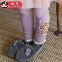 boatmouse反季船鼠宝宝长裤外穿卡通秋冬款儿童加厚裤子保暖女童打底裤加绒
