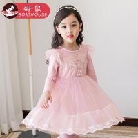 boatmouse船鼠公主裙儿童裙子 女宝宝刺绣网纱裙春秋童装女童连衣裙