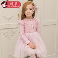 boatmouse船鼠公主裙女童蓬蓬纱裙 春秋长袖儿童裙子小孩衣服连衣裙