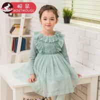 boatmouse船鼠女童连衣裙春秋 蕾丝花边领儿童裙子童装女宝宝公主裙
