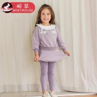 boatmouse船鼠女童秋装 洋气童装女宝宝套头卫衣休闲裙裤儿童两件套