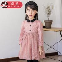 boatmouse船鼠儿童裙子 气质蕾丝娃娃领小女孩公主裙洋气女童连衣裙