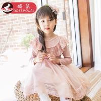 boatmouse船鼠公主裙蕾丝花边刺绣儿童裙子 秋季韩版童装女童连衣裙