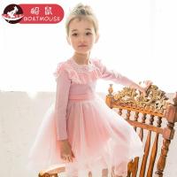 boatmouse船鼠女童连衣裙 公主裙花边领秋季儿童裙子女宝宝蓬蓬纱裙