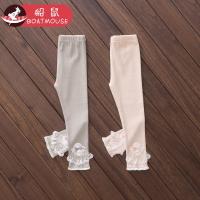 boatmouse船鼠女童打底裤春秋 韩版蕾丝花边公主儿童裤子女宝宝长裤