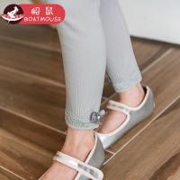 boatmouse船鼠裤子儿童长裤女宝宝外穿 修身弹力花边女童打底裤春秋