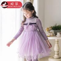 boatmouse船鼠女童连衣裙秋冬 加绒儿童裙子蓬蓬纱洋气小女孩公主裙