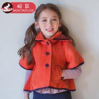 boatmouse船鼠女童洋气外套公主秋冬短款 连帽儿童短袖韩版宝宝上衣