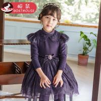 boatmouse船鼠女宝宝洋气裙子秋装童装小女孩公主裙长袖加绒秋冬女童连衣裙