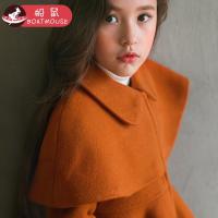 boatmouse船鼠女童毛呢外套冬装中长款韩版小女孩洋气公主披肩儿童呢子大衣